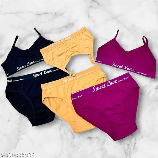 Womens Lingerie Set Full with Coverage Non-Padded Bra and Hipster Panty - Image 2