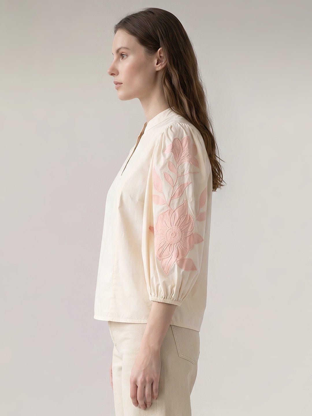 ECRU EMBROIDERED TOP - Image 3