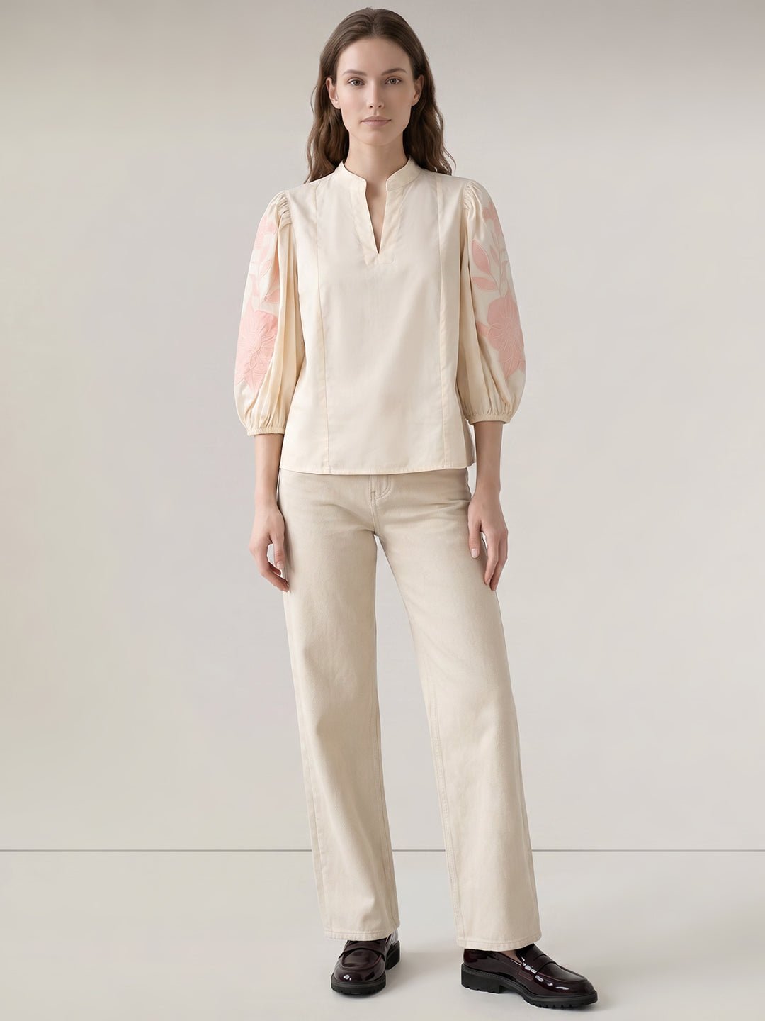 ECRU EMBROIDERED TOP - Image 5