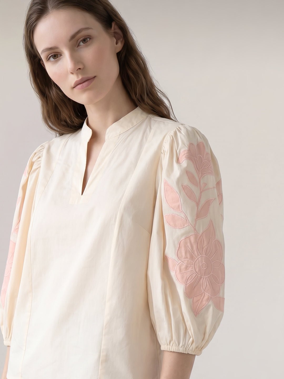 ECRU EMBROIDERED TOP - Image 6