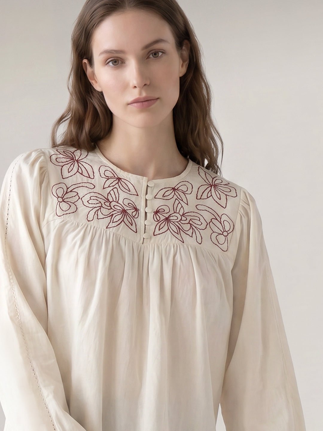 ECRU EMBROIDERED TOP - Image 6