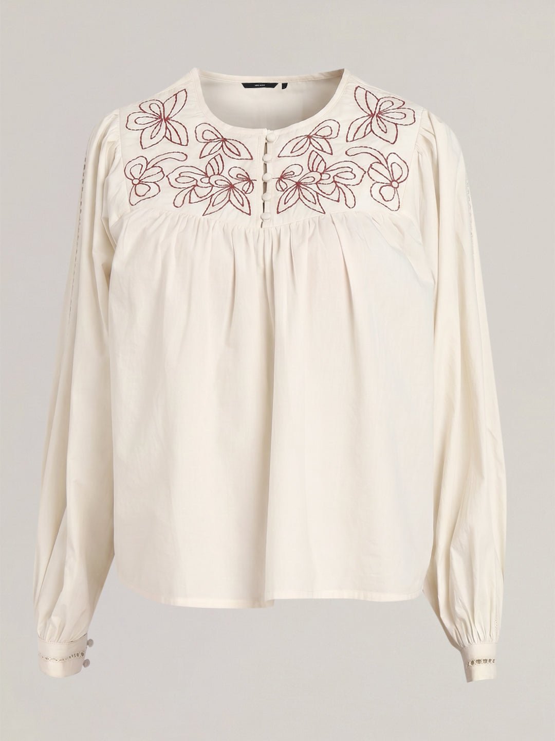 ECRU EMBROIDERED TOP - Image 7