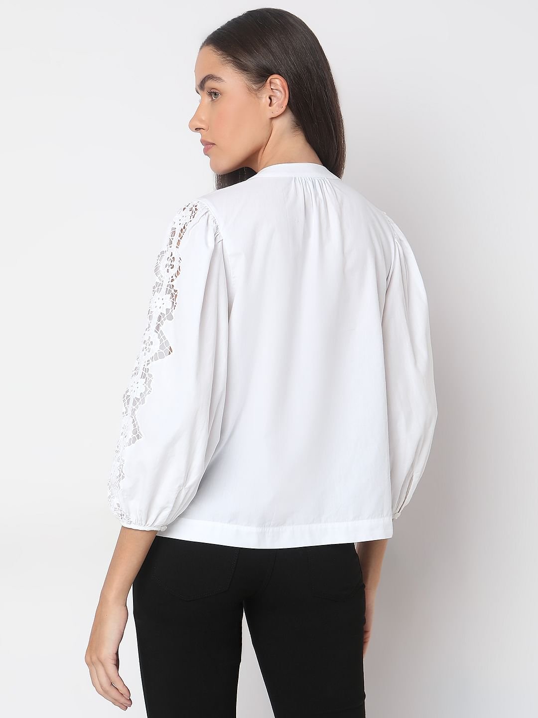 WHITE V-NECK TOP - Image 4
