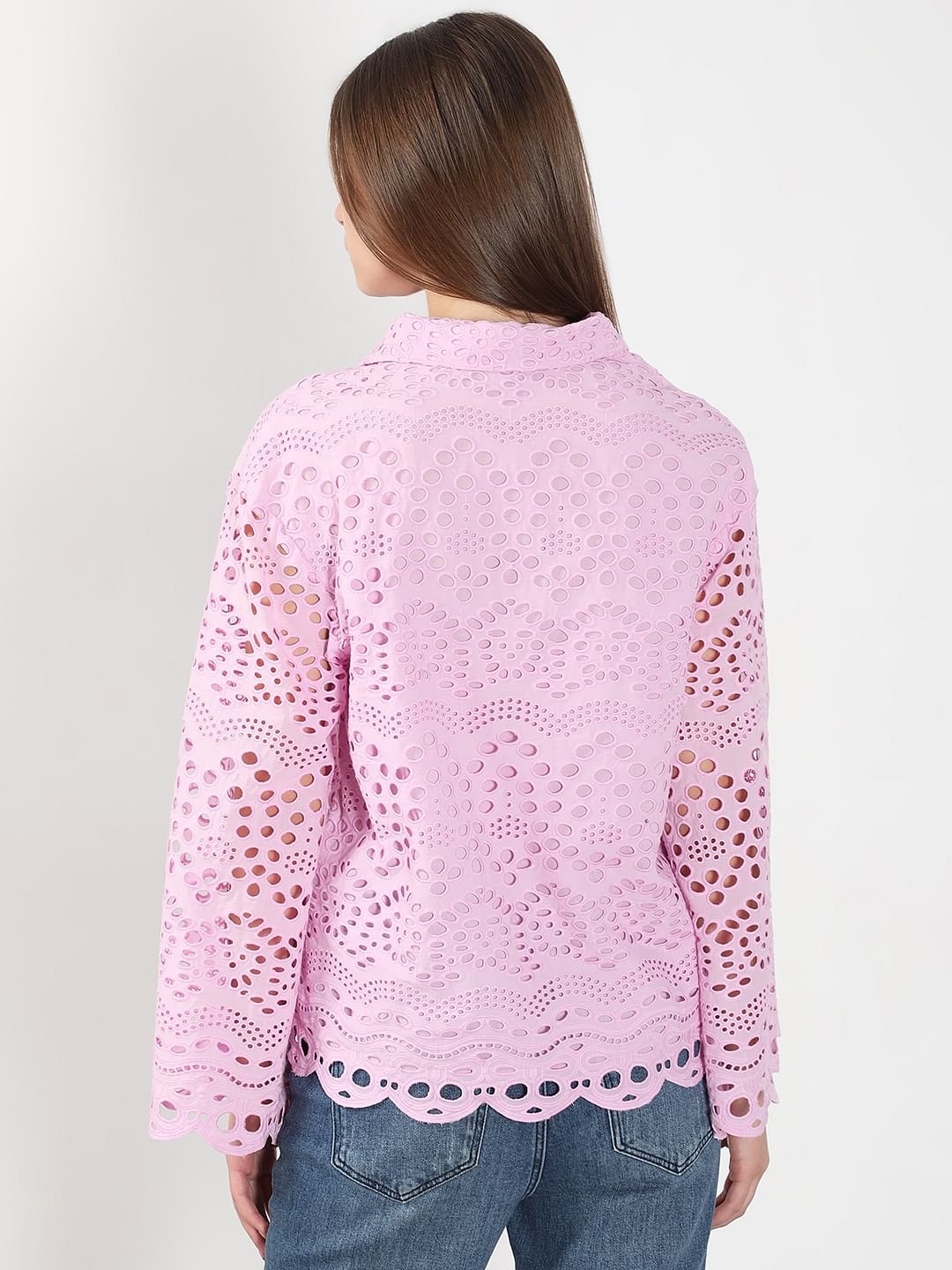 LILAC CUTWORK COTTON SHIRT - Image 4