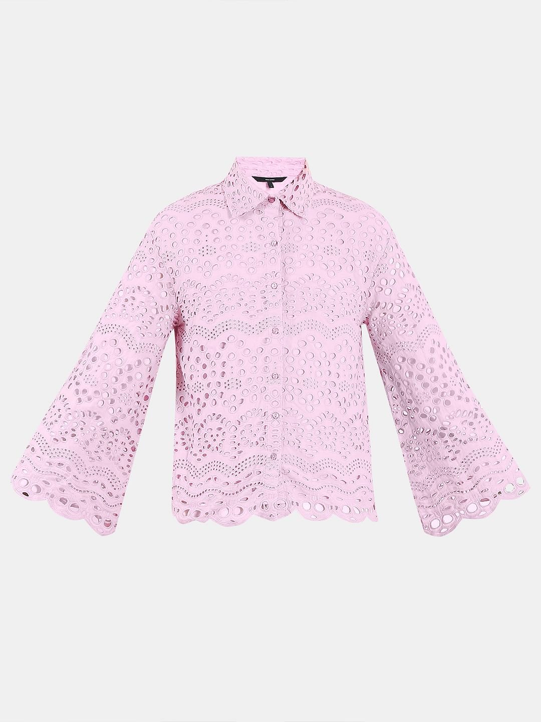 LILAC CUTWORK COTTON SHIRT - Image 7