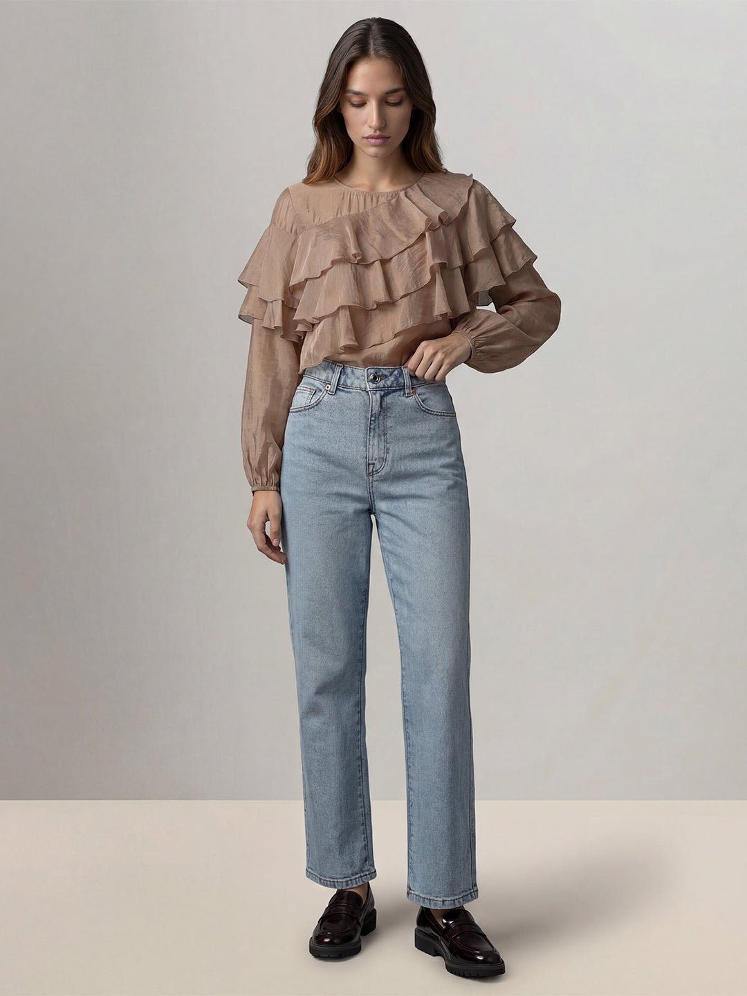 LIGHT BLUE STRAIGHT FIT JEANS - Image 5