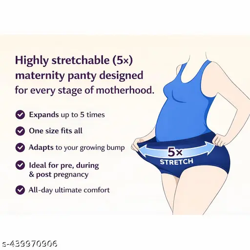 Maternity Panty Pre and Post Pregnancy Panty;Women's High Waist Cotton Lycra Pregnancy Maternity Panty /Pre and Post Pregnancy Panty (Multicolor Pack Of 3) - Image 4
