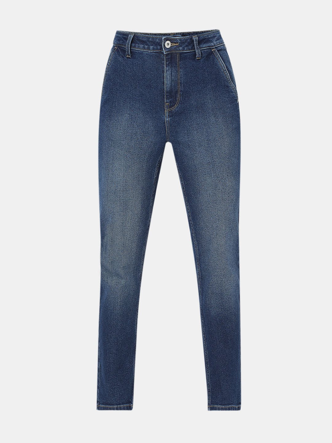 DARK BLUE HIGH RISE SKINNY FIT JEANS - Image 7