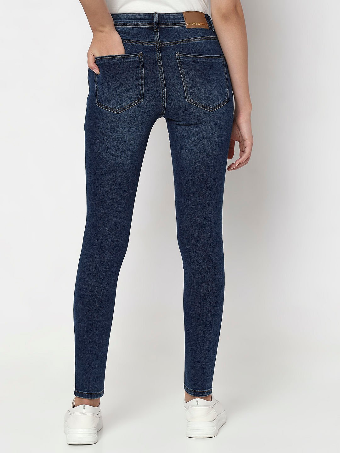 DARK BLUE MID RISE WENDY SKINNY FIT JEANS - Image 4