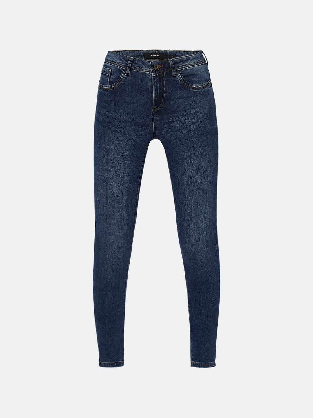DARK BLUE MID RISE WENDY SKINNY FIT JEANS - Image 5