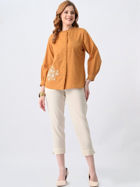 Floral Embroidered Cotton Top - Image 4