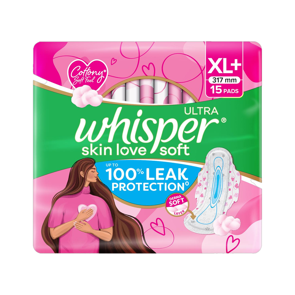 Whisper Ultra Skin Love Soft Sanitary Pads for Women Sanitary Pad (Pack of 15) - Image 2