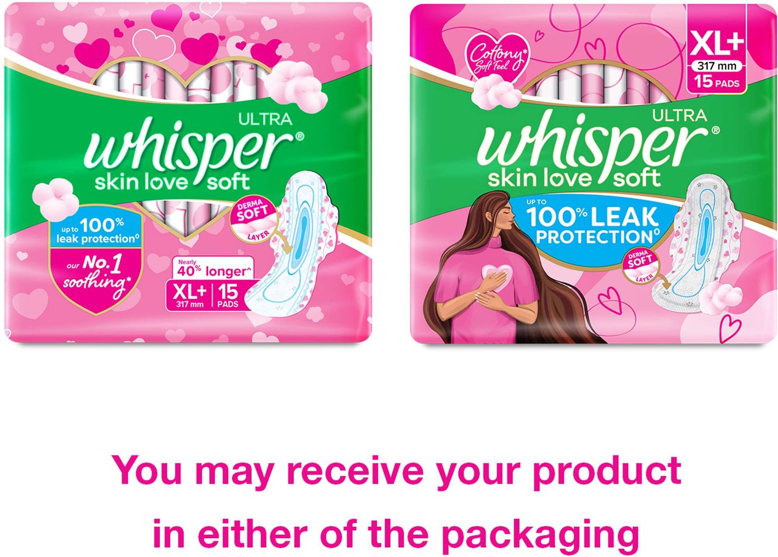 Whisper Ultra Skin Love Soft Sanitary Pads for Women Sanitary Pad (Pack of 15) - Image 3