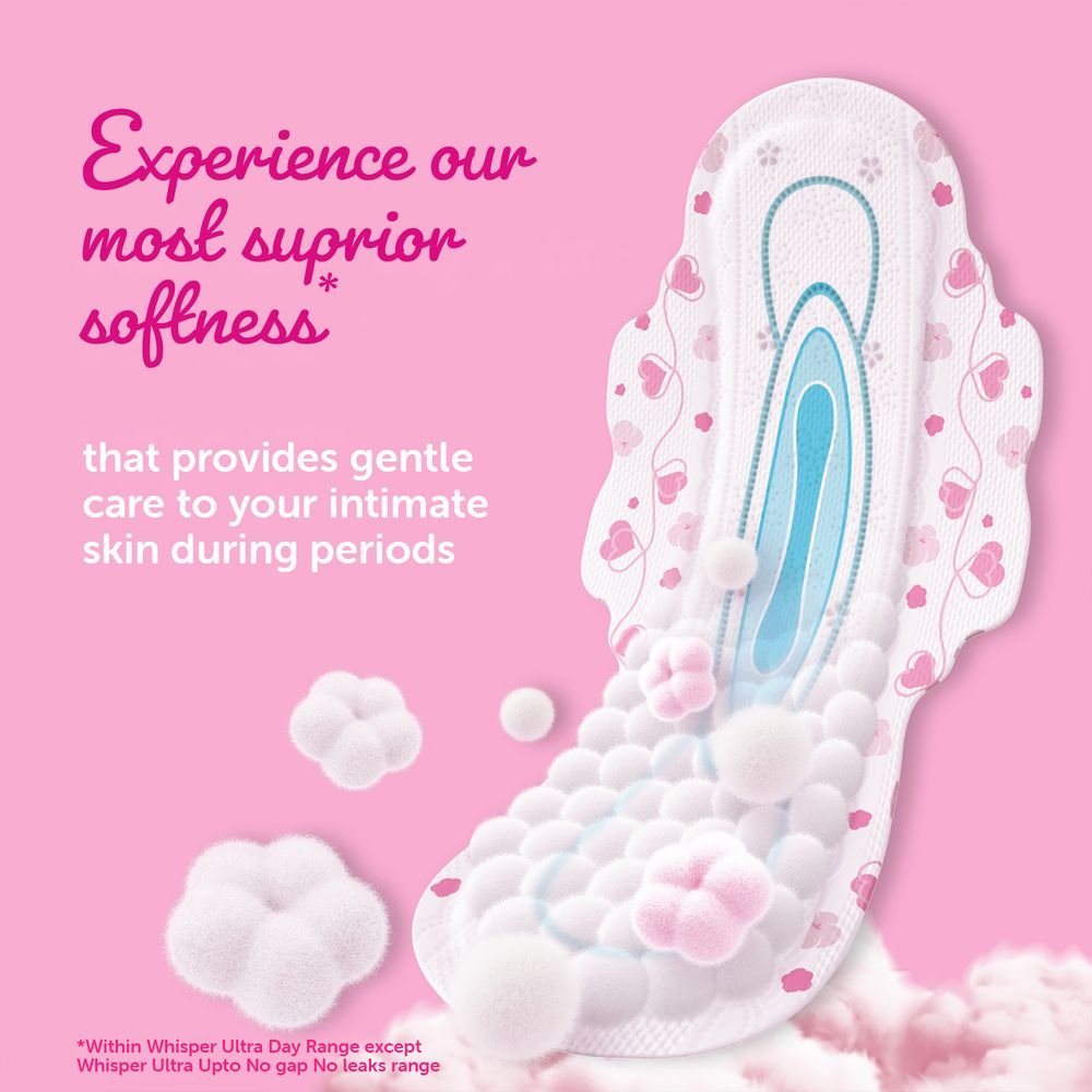 Whisper Ultra Skin Love Soft Sanitary Pads for Women Sanitary Pad (Pack of 15) - Image 4