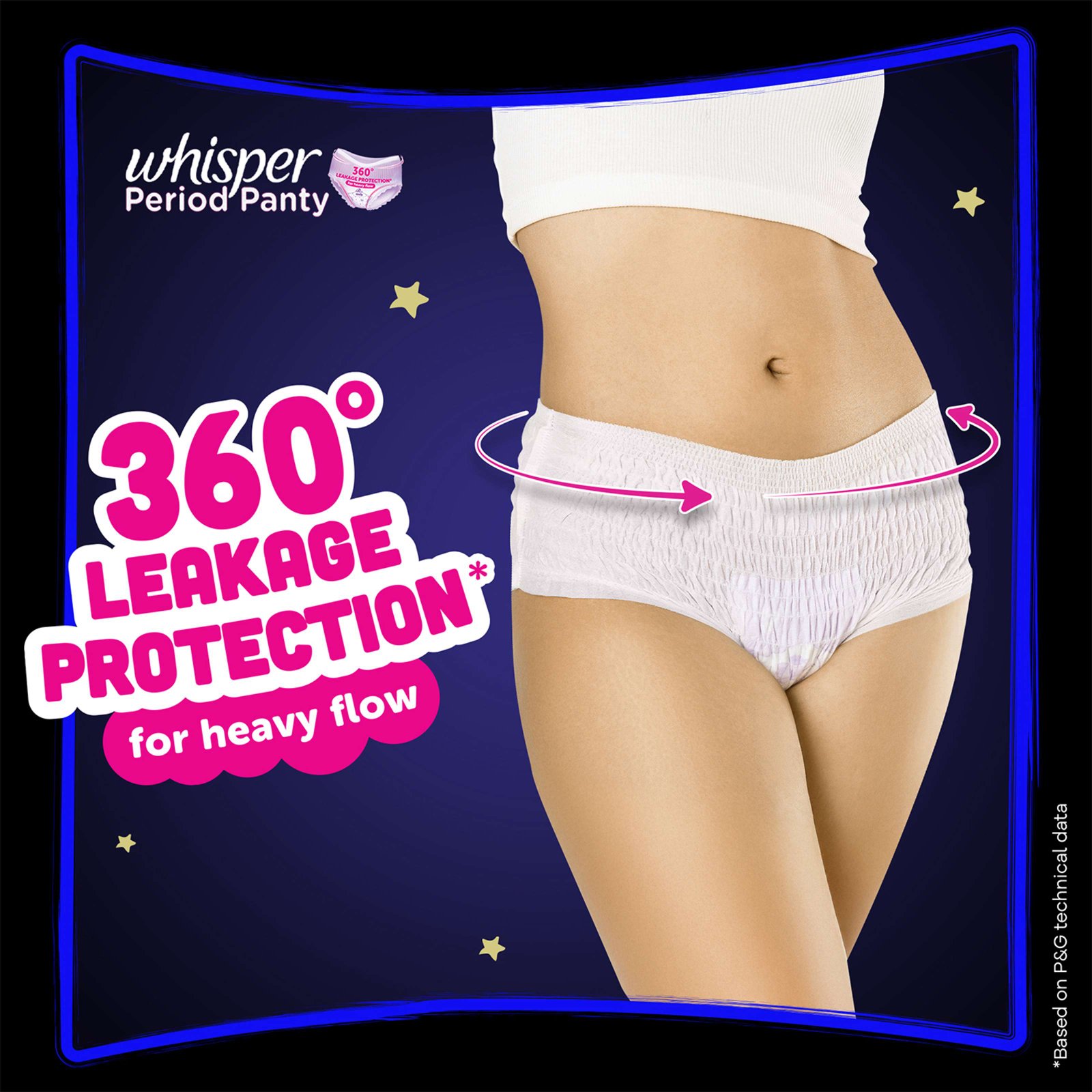 Whisper Super Absorbent Period Panty, 12 M-L Pants Sanitary Pad (Pack of 12) - Image 3