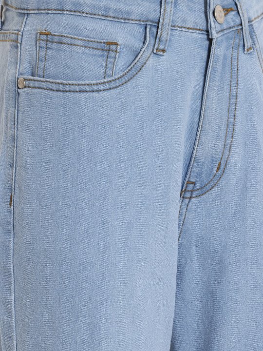 Women Wide Leg Light Fade Stretchable Jeans - Image 5
