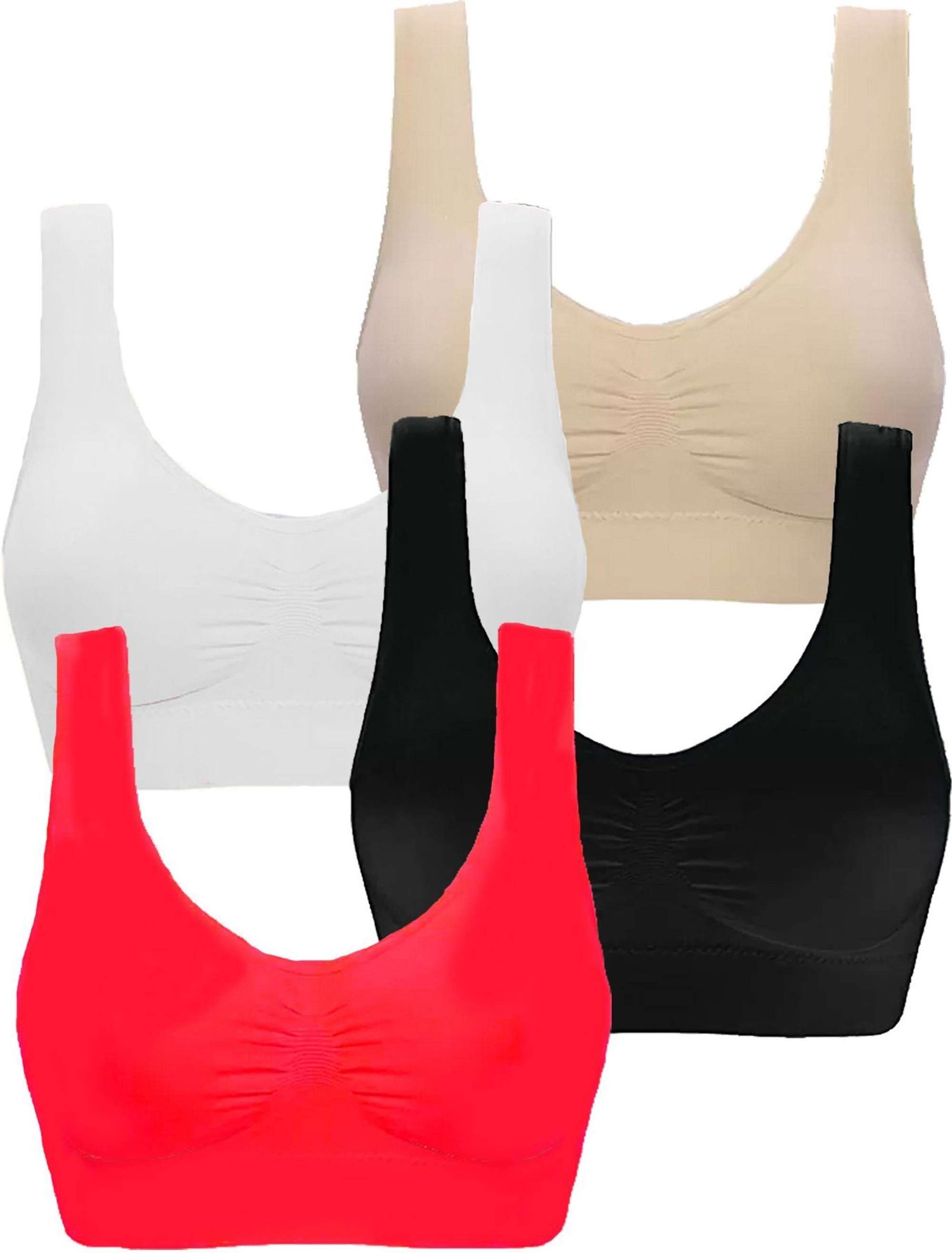 Laxora Pack of 4 Women Sports Non Padded Bra (Multicolor)