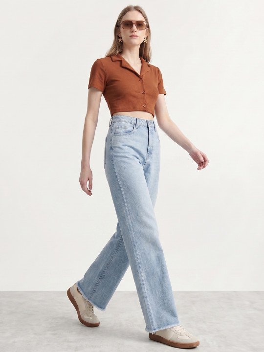 Women Wide Leg Jeans - Image 4