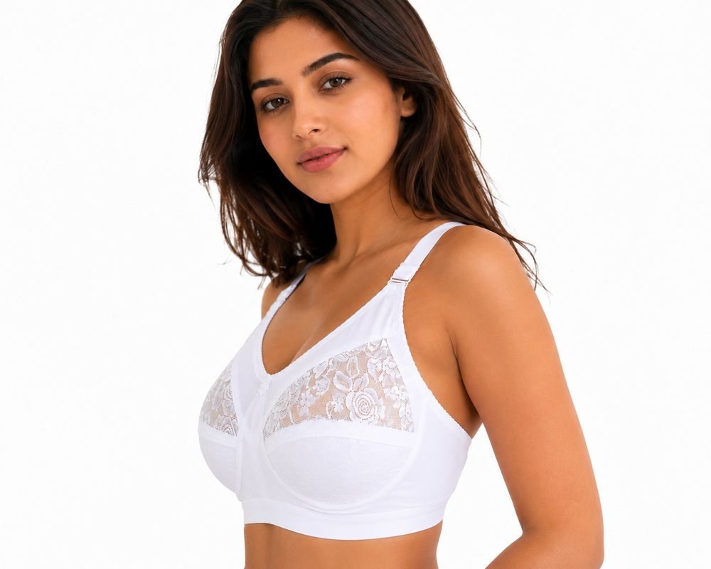 Ninteen-69 Women Full Coverage Non Padded Bra (White) - Image 2
