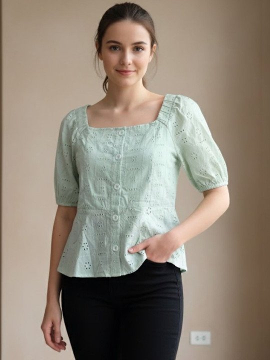 Cotton Schiffli short Top