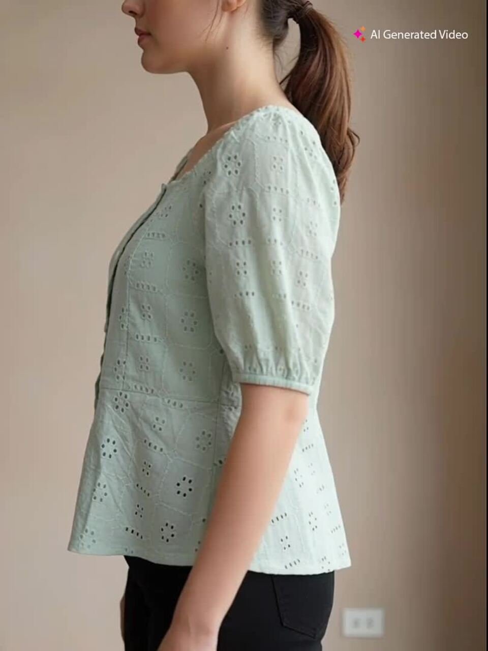 Cotton Schiffli short Top - Image 3