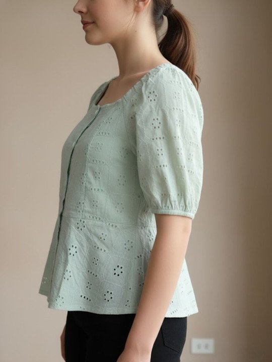 Cotton Schiffli short Top - Image 4