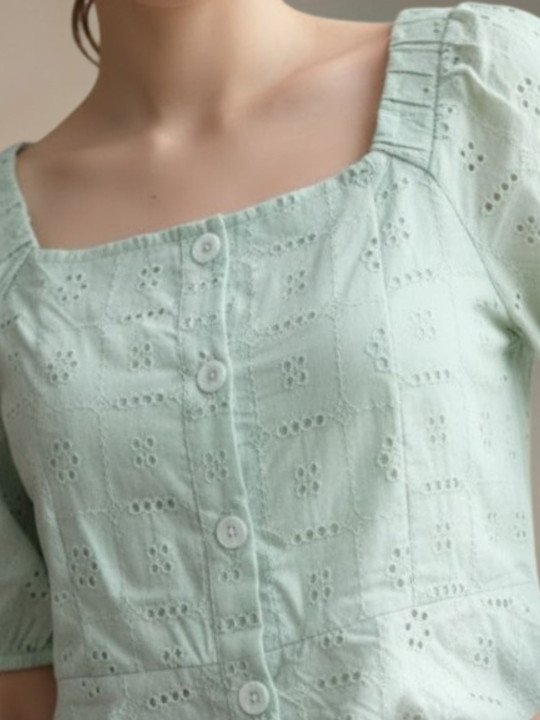 Cotton Schiffli short Top - Image 5