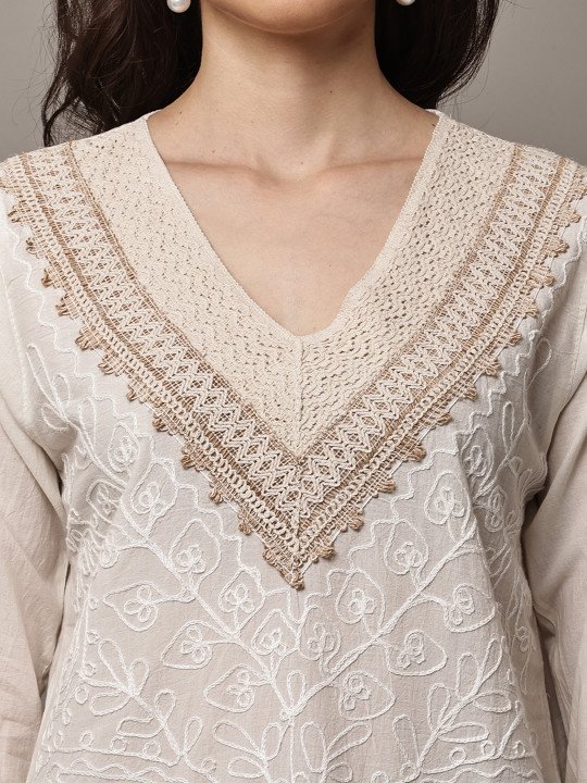 Embellished Embroidered Bohemian Cotton Top - Image 2