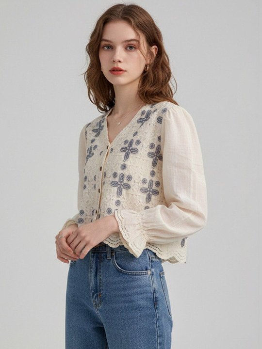 Embellished Embroidered Bohemian Top - Image 2