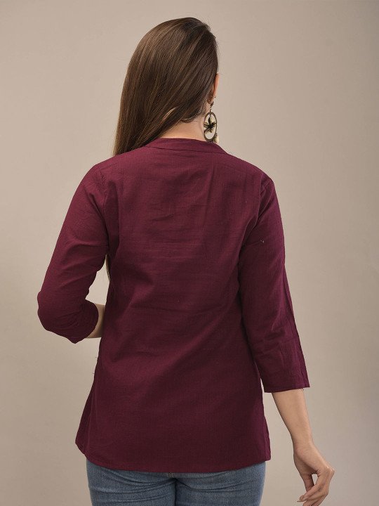 Embellished Mandarin Collar Top - Image 5