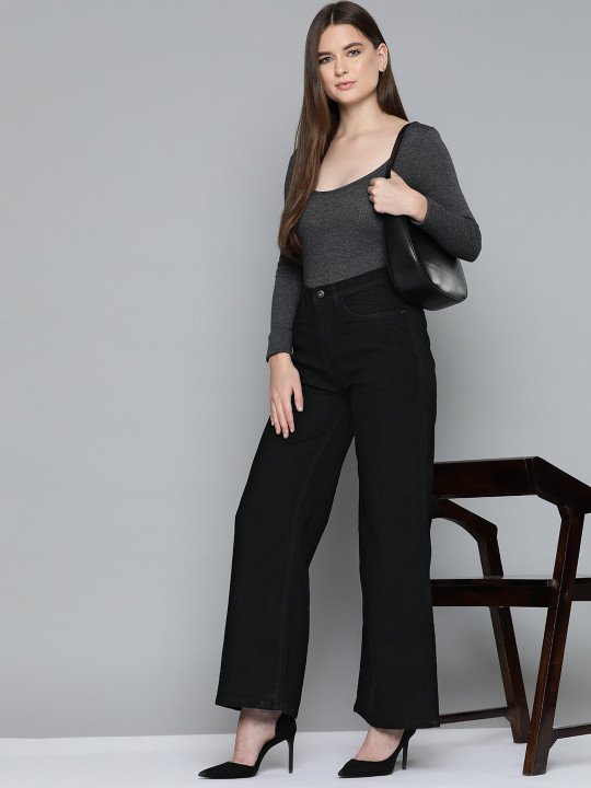 Women Wide Leg High-Rise Jeans