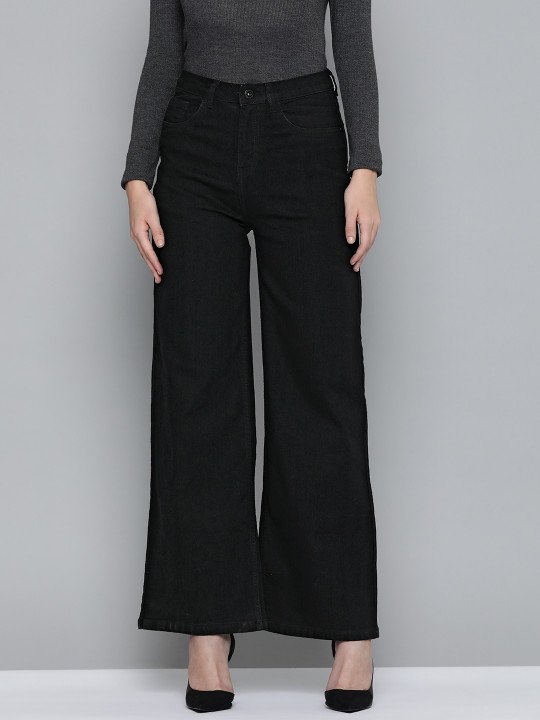 Women Wide Leg High-Rise Jeans - Image 2