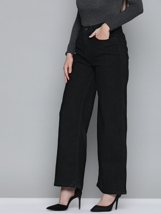Women Wide Leg High-Rise Jeans - Image 3