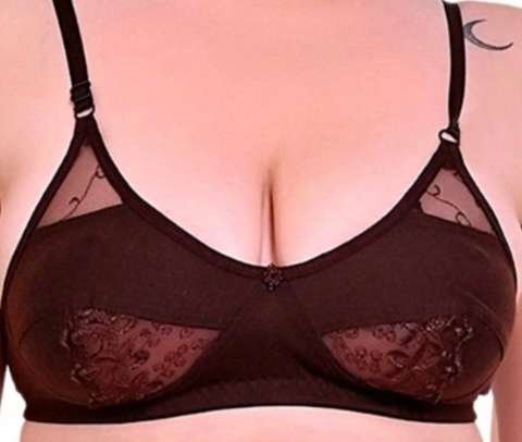 BRIXTAA Bra & Panty Set Self Design Brown, Pink Lingerie Set - Image 2