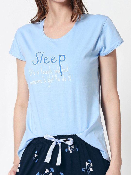 Typography Printed Pure Cotton Night Suit - Image 4