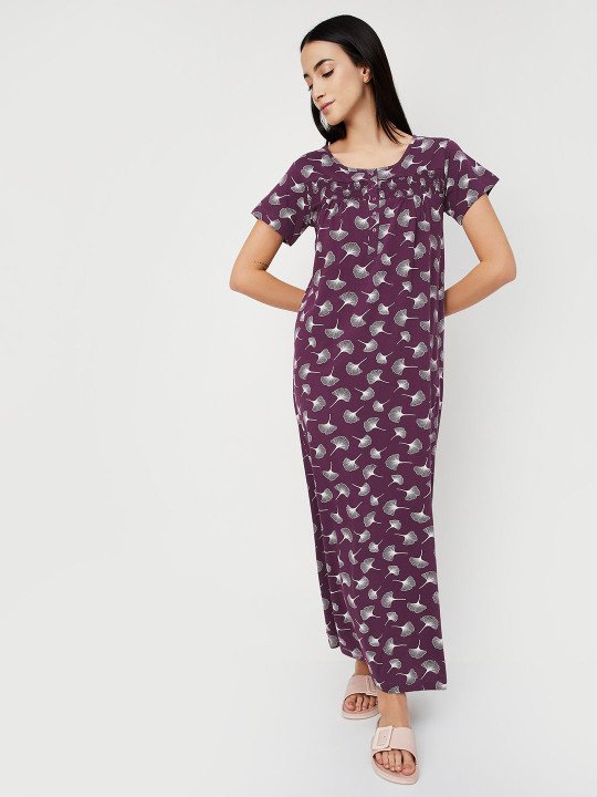 Max Women Floral Printed Nightgown - Image 2