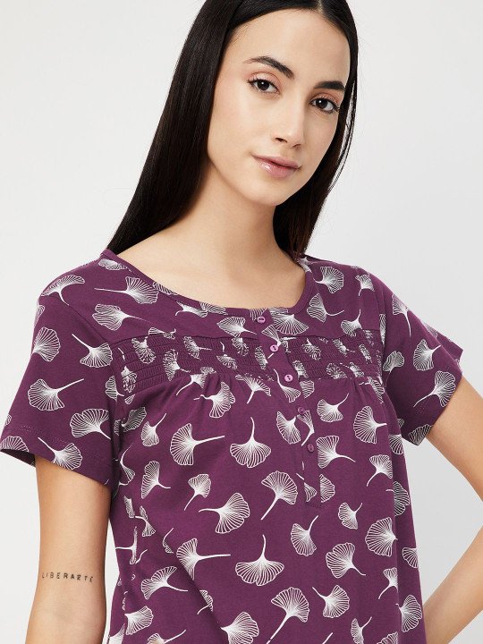 Max Women Floral Printed Nightgown - Image 3