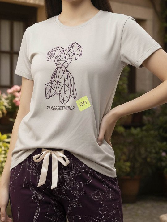 Women Printed Night suit - Image 2