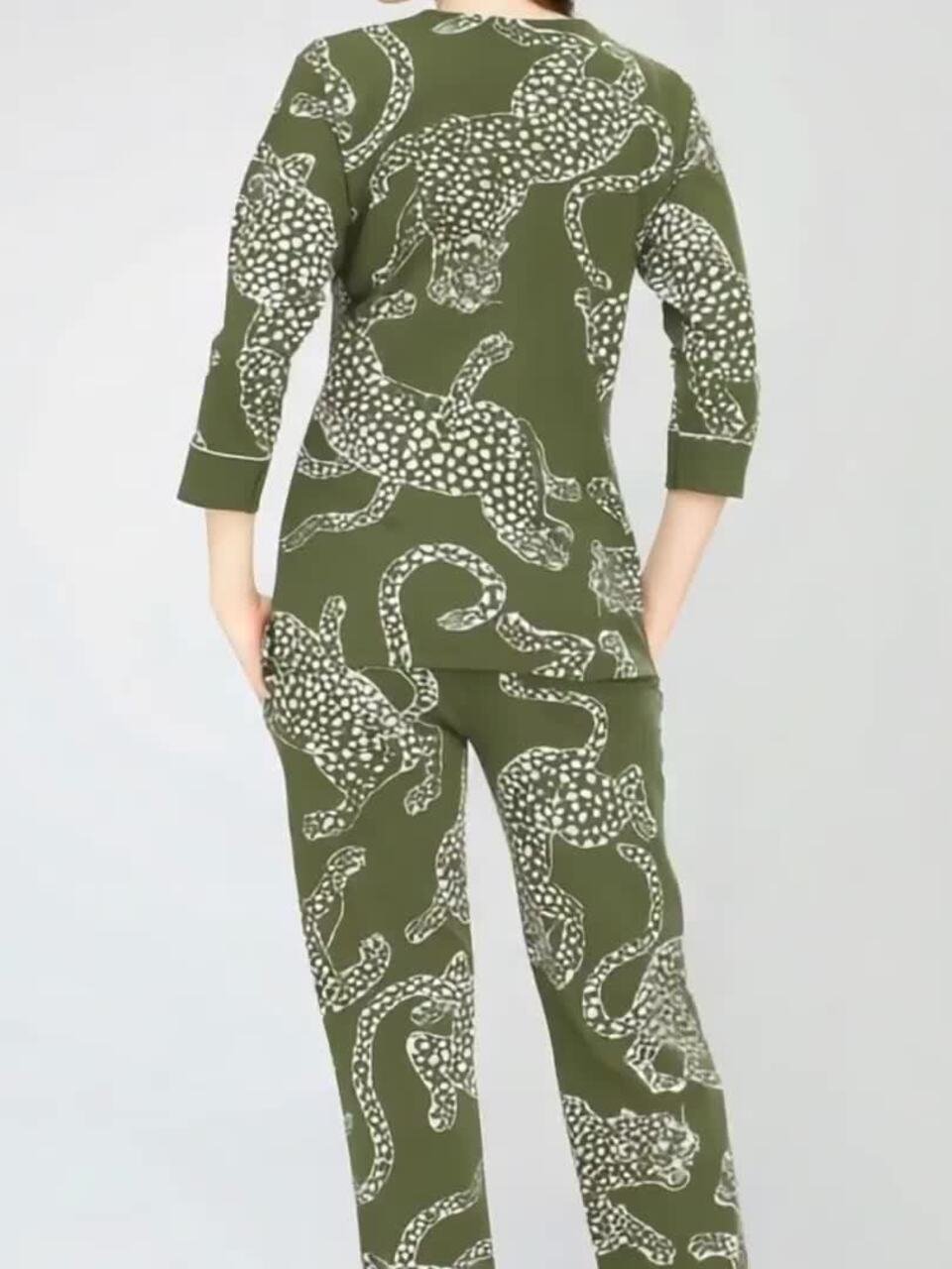 Animal Printed Round Neck Pure Cotton Night suit - Image 3