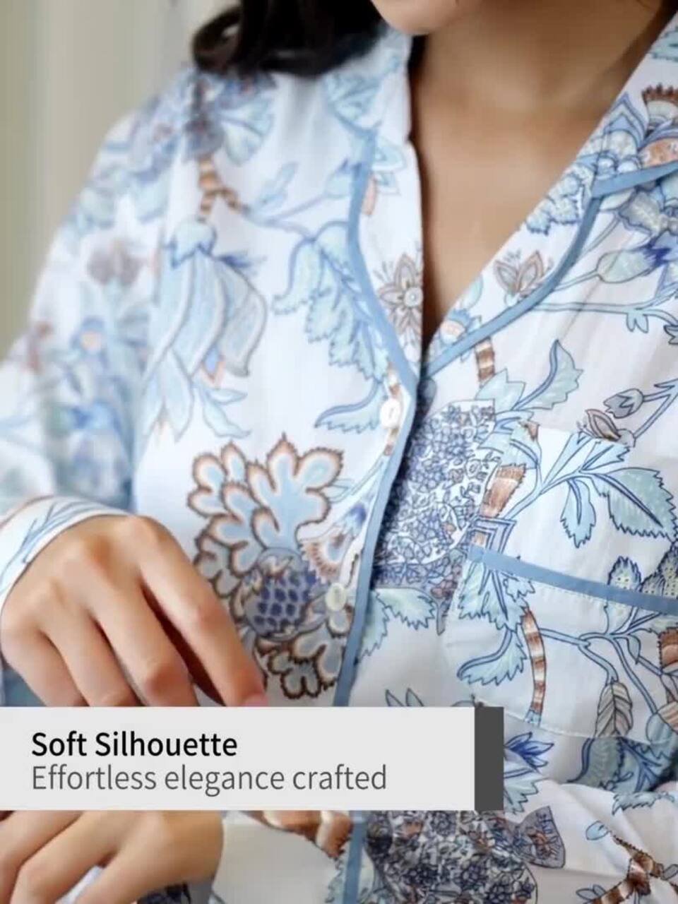 Women Grey & White Printed Pure Cotton Night suit - Image 3