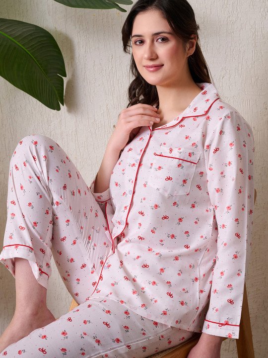 Women Printed Night suit - Image 7