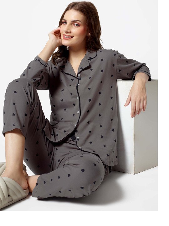 Women Printed Pure Cotton Night suit