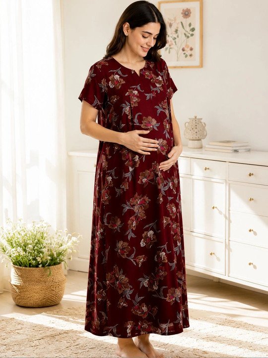 Women Printed Maxi Nightdress - Image 2