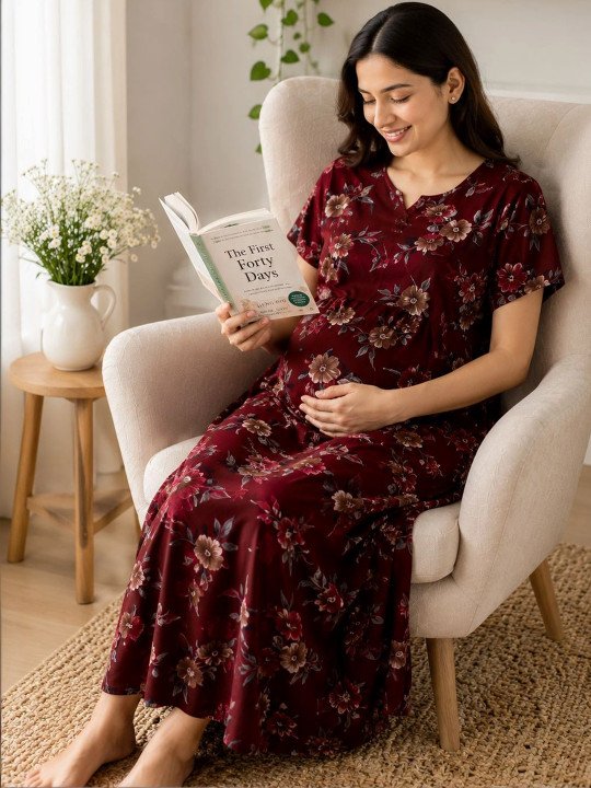 Women Printed Maxi Nightdress - Image 4