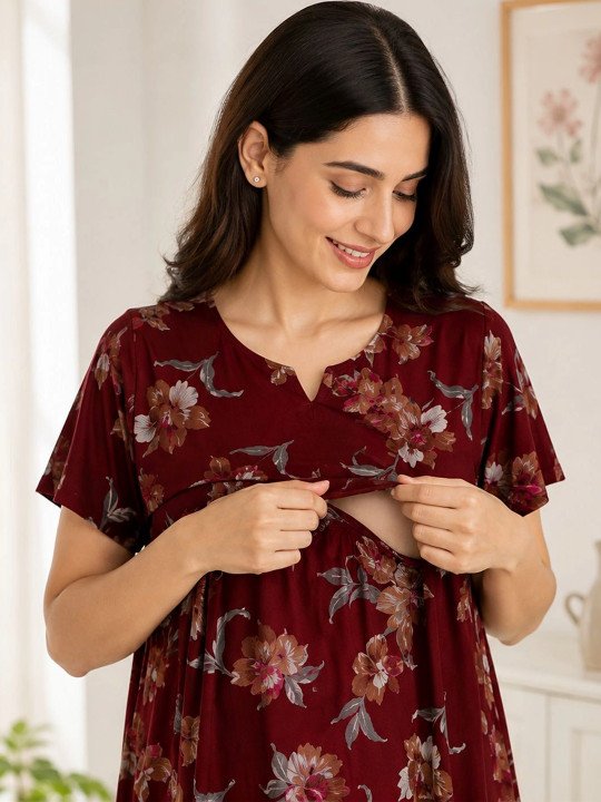 Women Printed Maxi Nightdress - Image 7