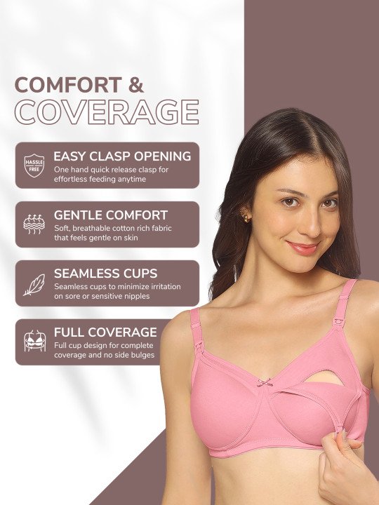 Pack of 3 Cotton Non-Padded Non-Wired Maternity Bra - Image 6