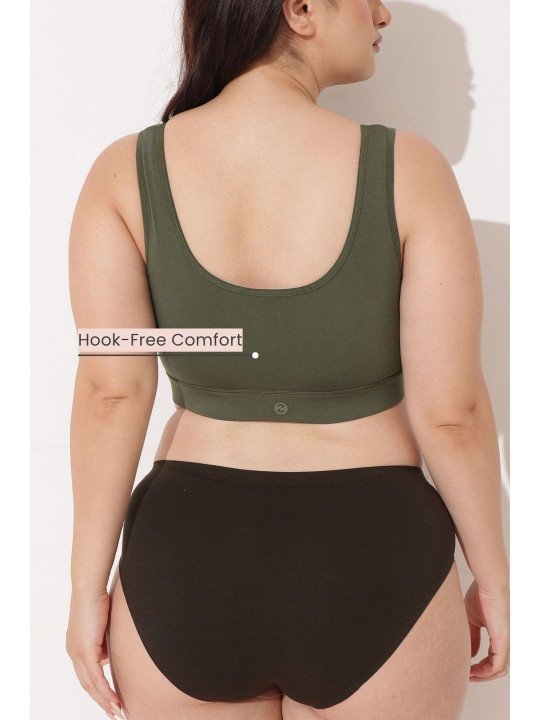 Modal Front Button Non Padded Nursing Bra With Inside G-Hook - Image 2