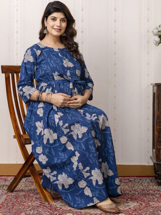 Tie and Dye Print Maternity Maxi Dress