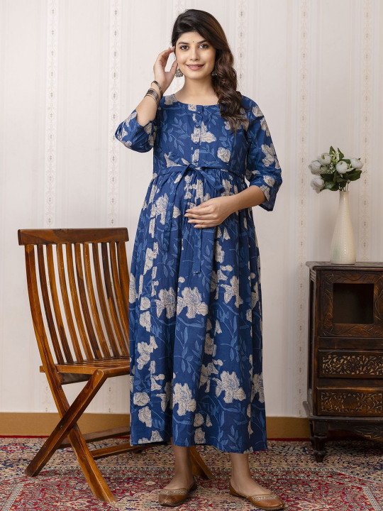 Tie and Dye Print Maternity Maxi Dress - Image 2