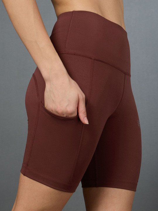 Women's Brown Performance Cycling Comflex Shorts - Image 5